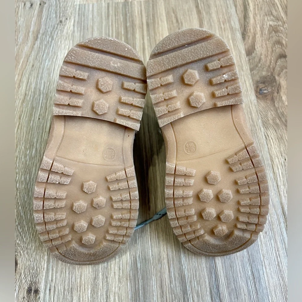 Cotton On CRAFTED Hiker Boots Toddler Blue Lace-Up Zip Ankle Boots Size 8